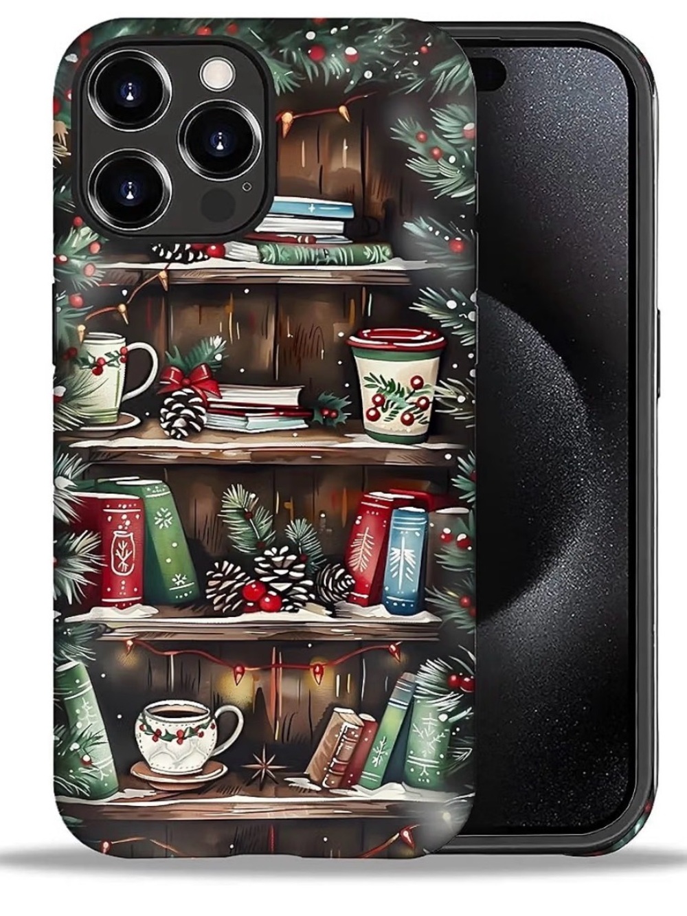 iPhone 16pro Holiday Coffee Bookcase Phone Case 2 In 1 Silicone Hard Cover